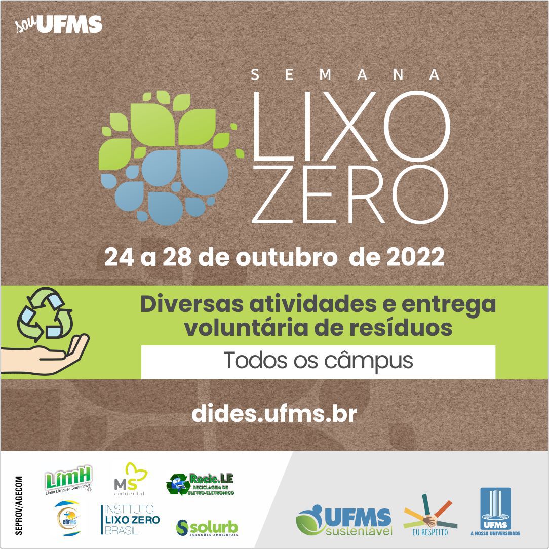 Câmpus têm pontos para descarte de resíduos na Semana Lixo Zero UFMS